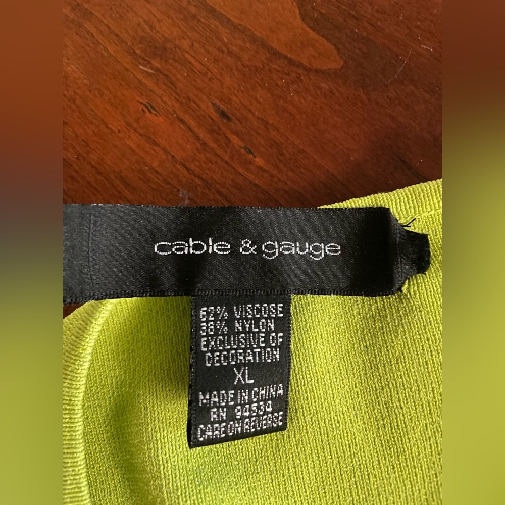Cable and Gauge Sleeveless Top Lime Green - Picture 7 of 8